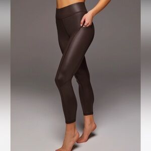 NWT Michi Ny Alba Gloss Pocket Legging in Shiny Dark Brown Size Large